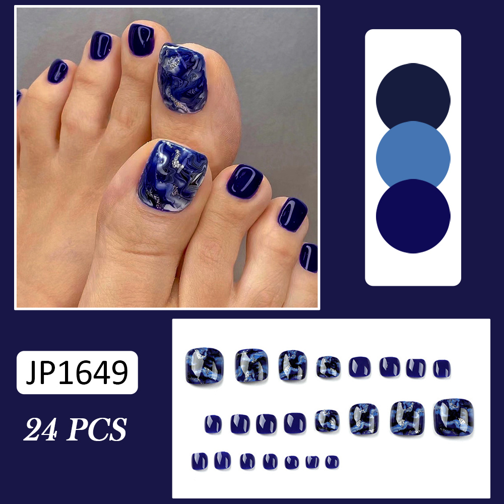 24 pezzi di unghie finte blu l - Resin Craft Material recensione e prezzo