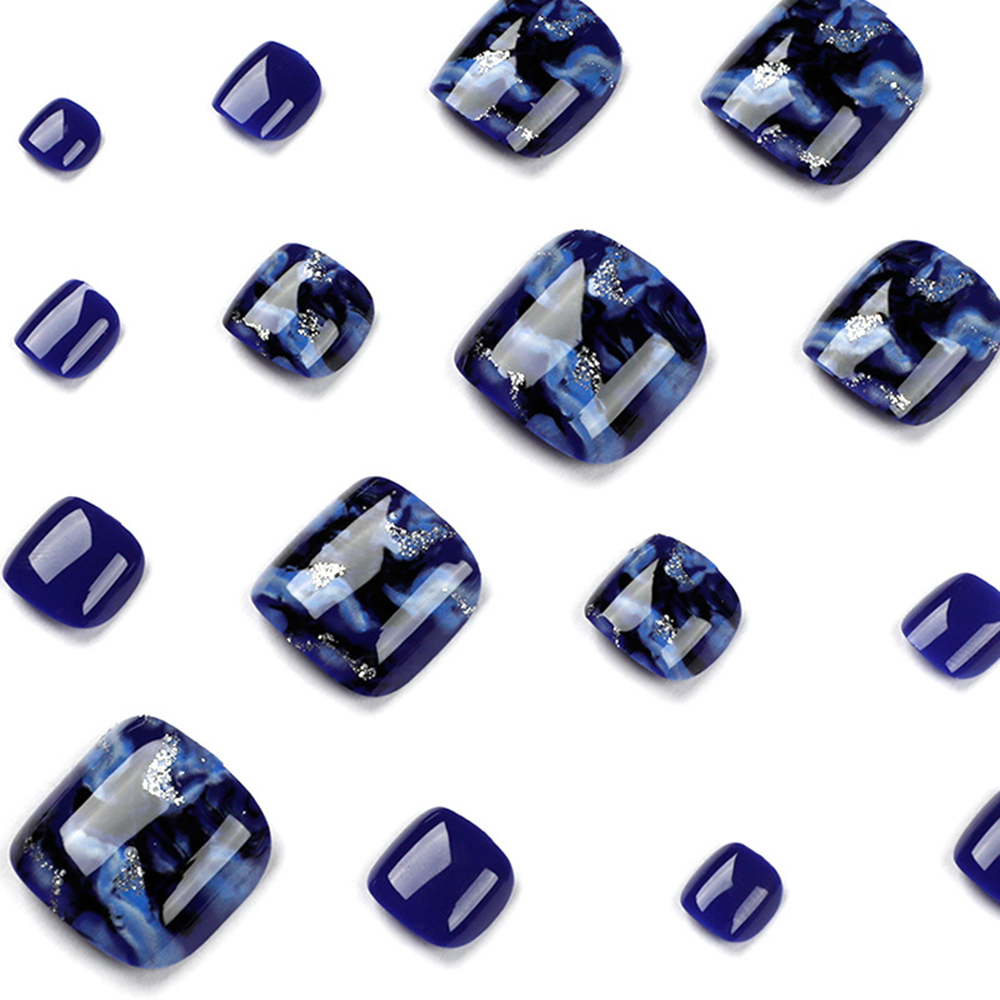 24 pezzi di unghie finte blu l - Resin Craft Material recensione e prezzo